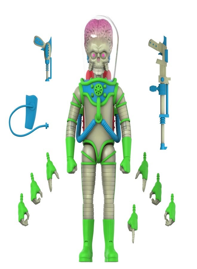 Super7 ULTIMATES! Mars Attacks Martian The Invasion Begins (Glow) - 7" Mars Attacks Action Figure with Accessories - Vintage Collectibles and Retro Toys - Image 1
